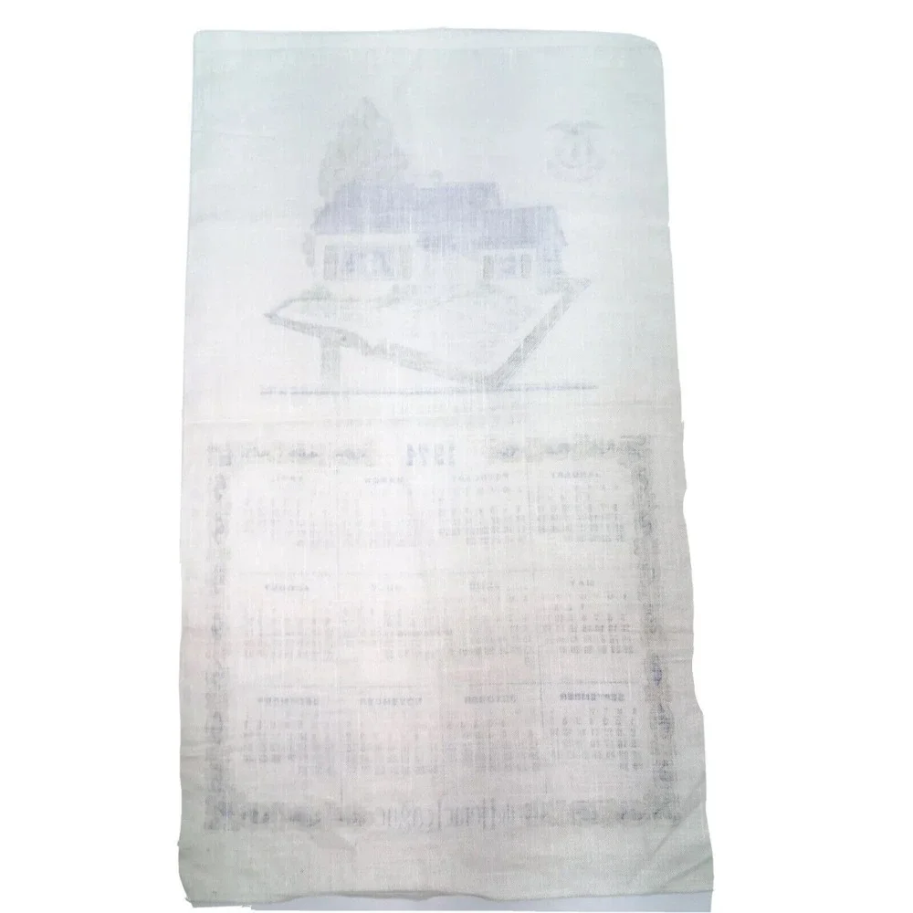 Vintage 1974 Calendar Tea Towel‎ Retro Kitchen Farmhouse Cottagecore Decor
